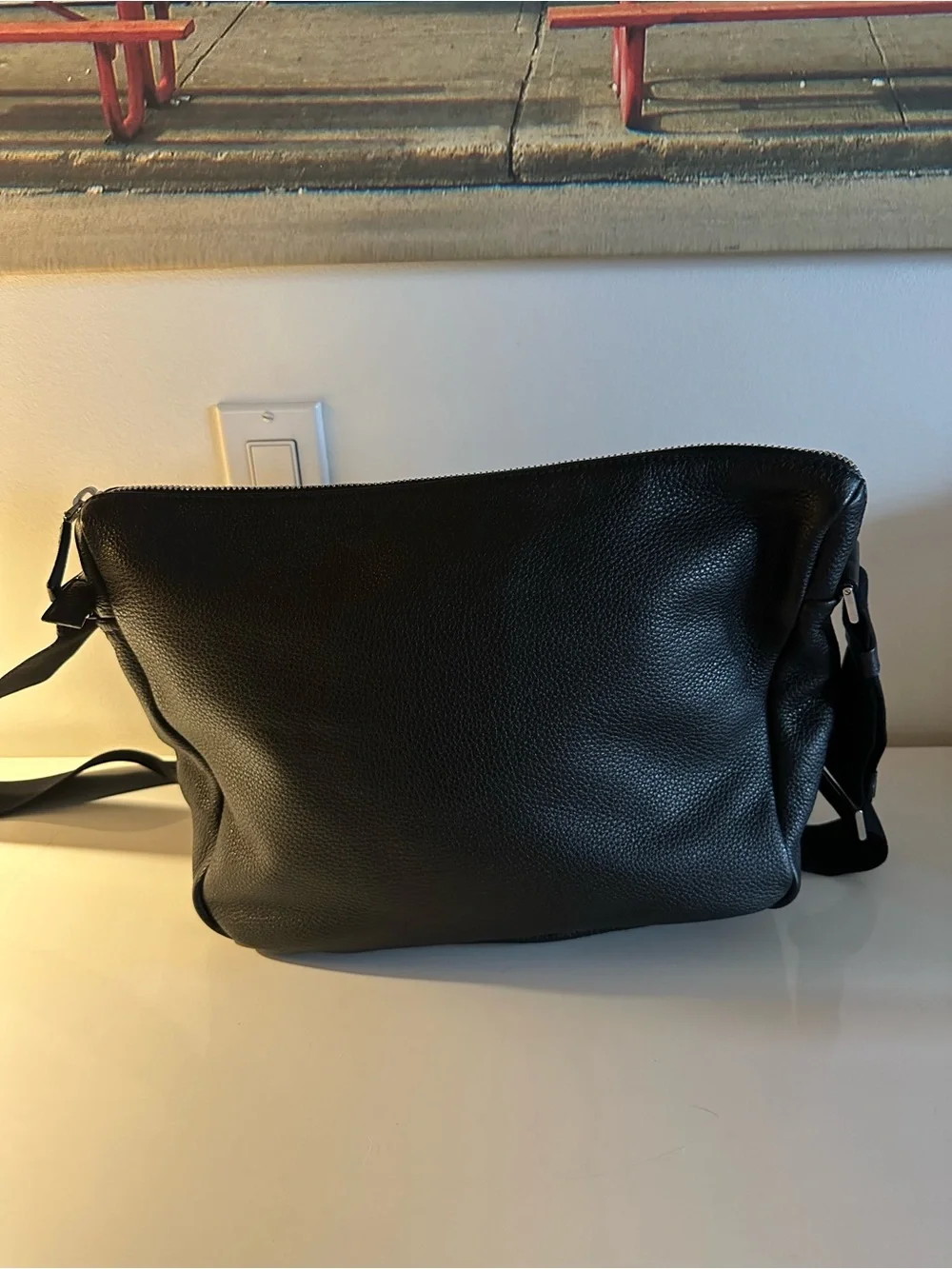 Prada Black Pebbled Leather Crossbody Pouch